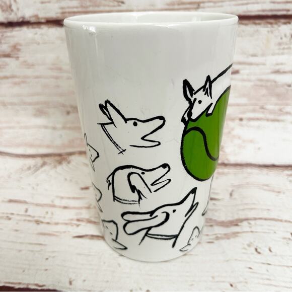 STARBUCKS Dogs and Green Tennis Ball 16oz Coffee Mug - Picture 5 of 7